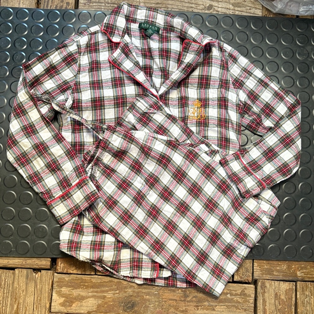Ralph Lauren Plaid Pajama Set - Red, Green, White